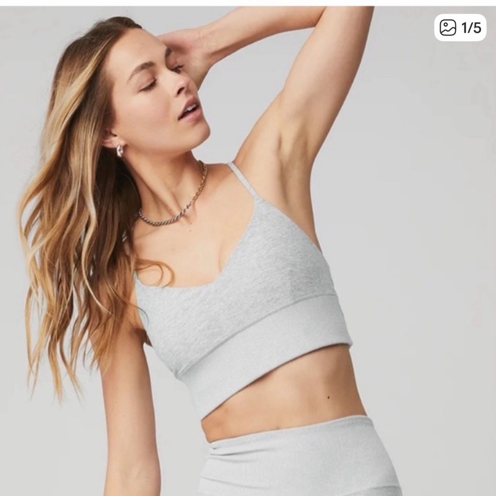 Alosoft Lavish Bra - Athletic Heather Grey S small